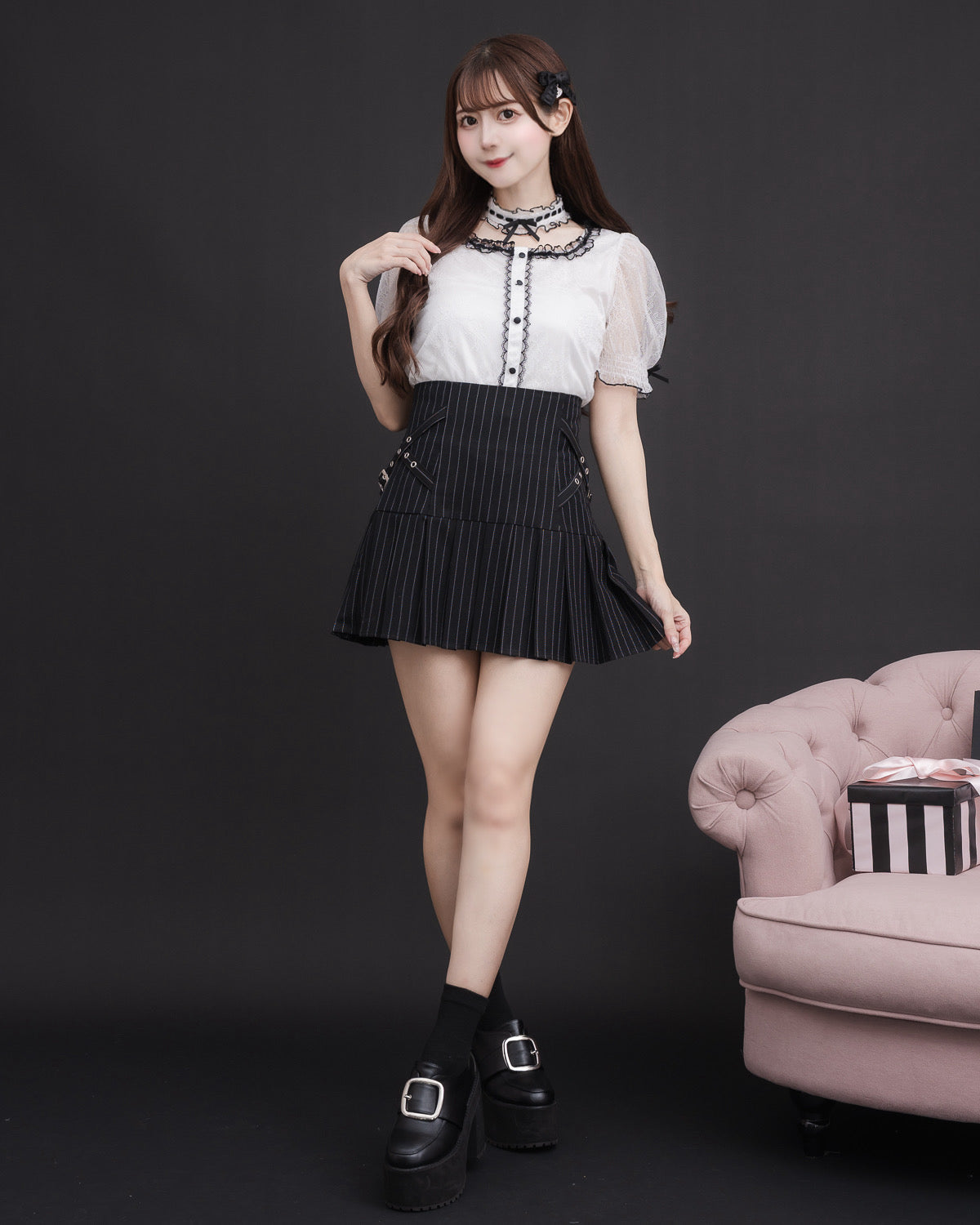 モデル身長:159cm/着用カラー : ホワイト