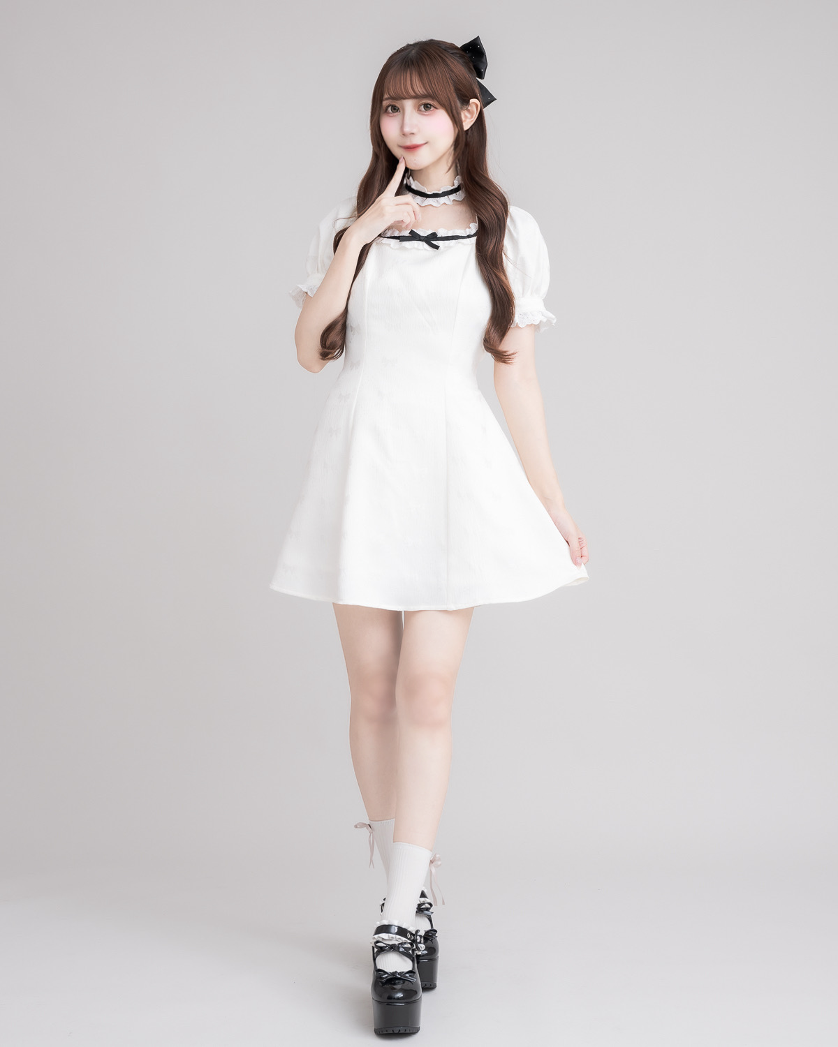 モデル身長:163cm/着用カラー:アイボリー