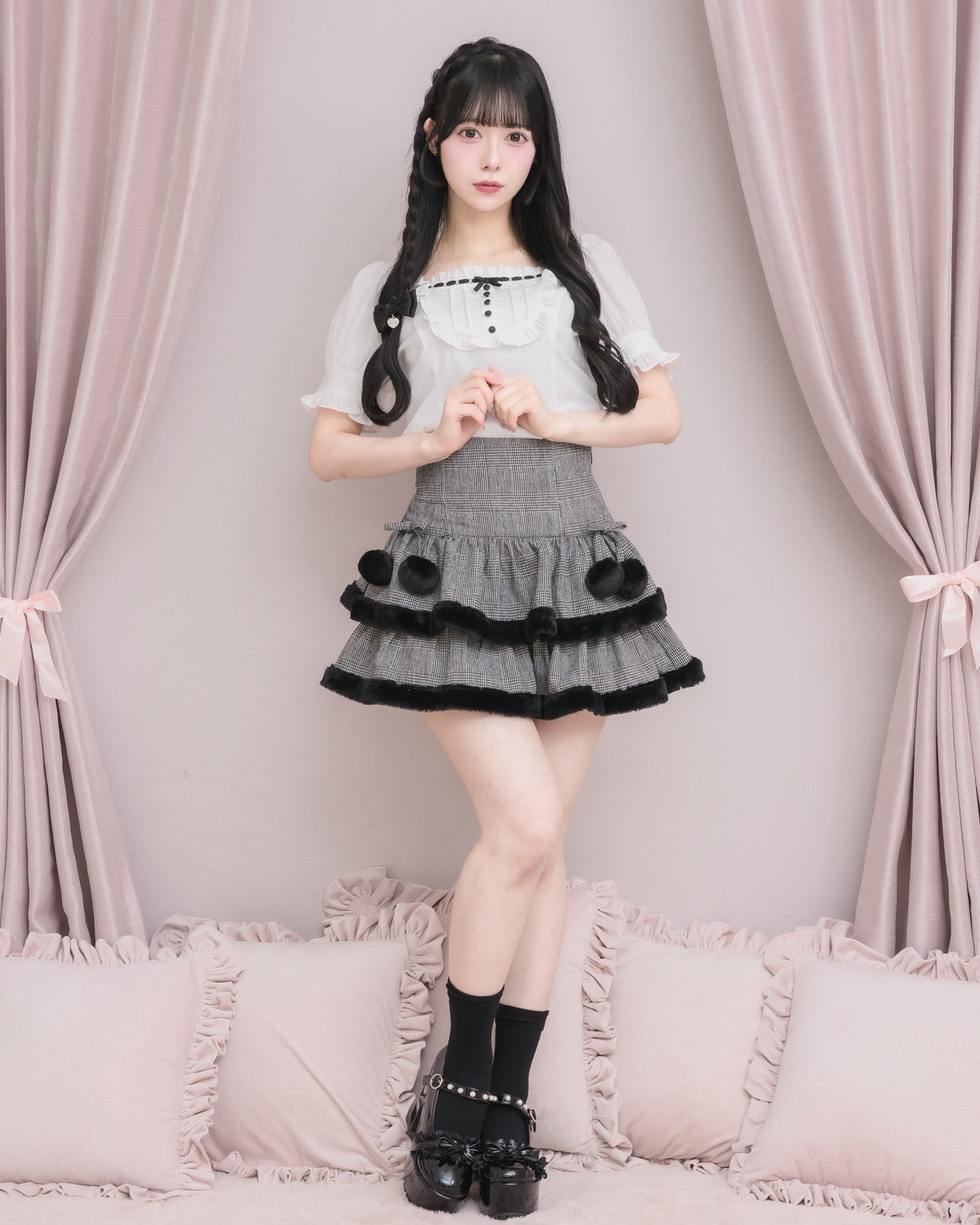 モデル身長：157cm/着用カラー：ホワイト