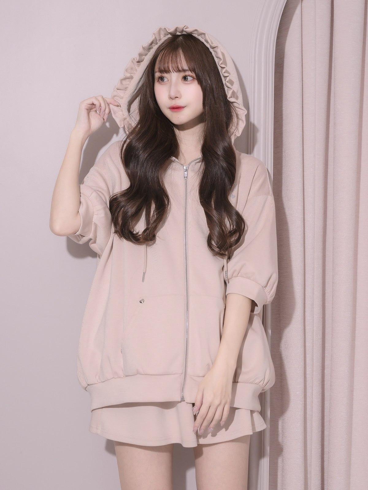 モデル身長:159cm/着用カラー:ピンク