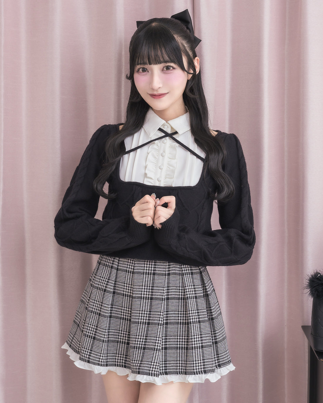 モデル身長：157cm/着用カラー：ブラック