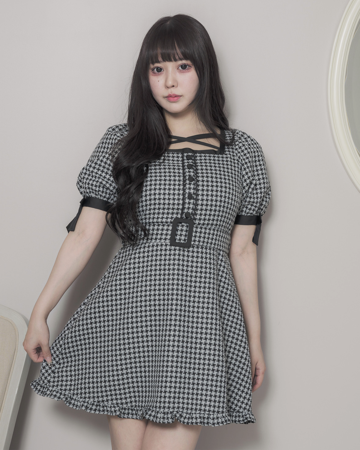 モデル身長:157cm/着用カラー:グレーミックス