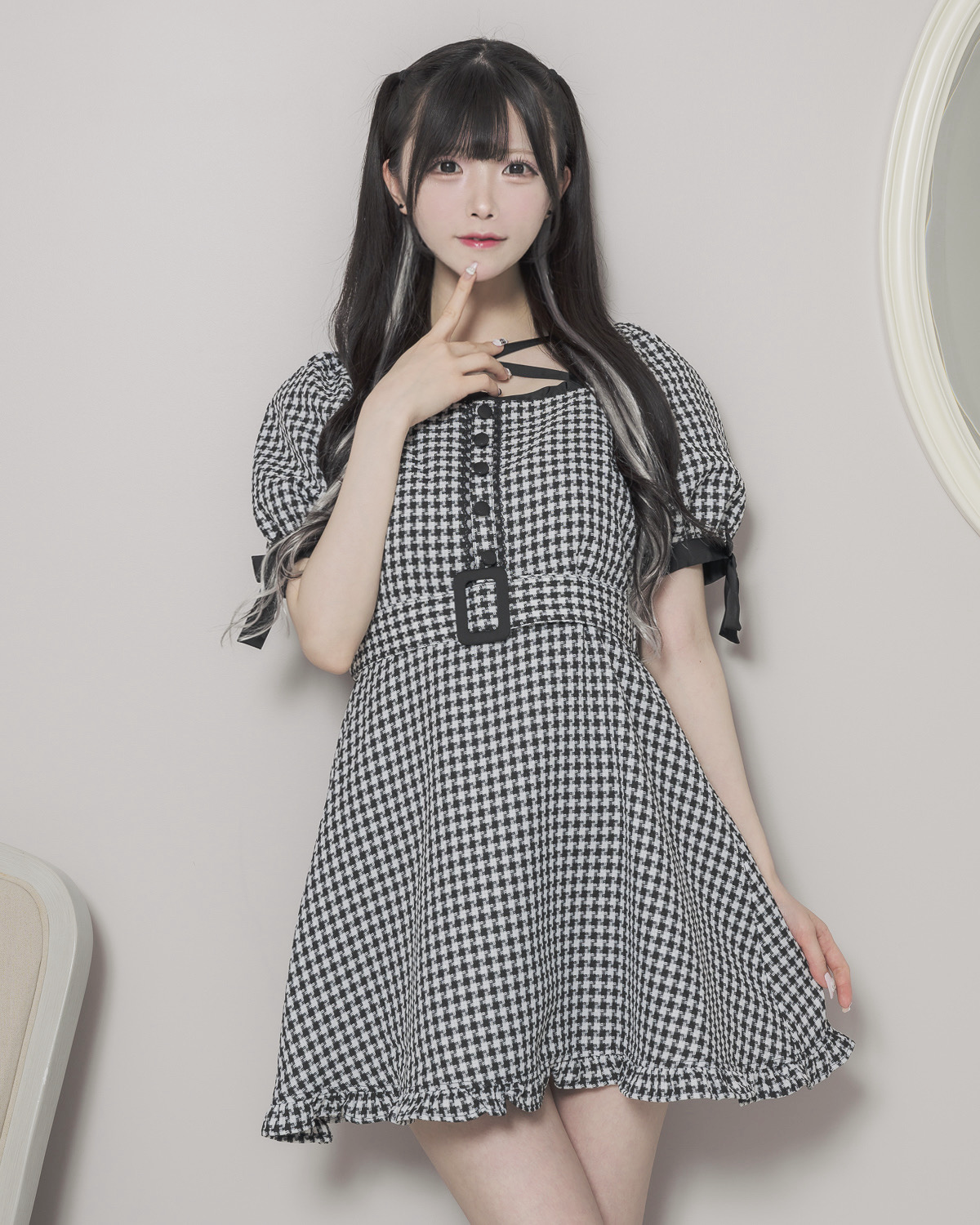 モデル身長:161cm/着用カラー:ホワイトミックス