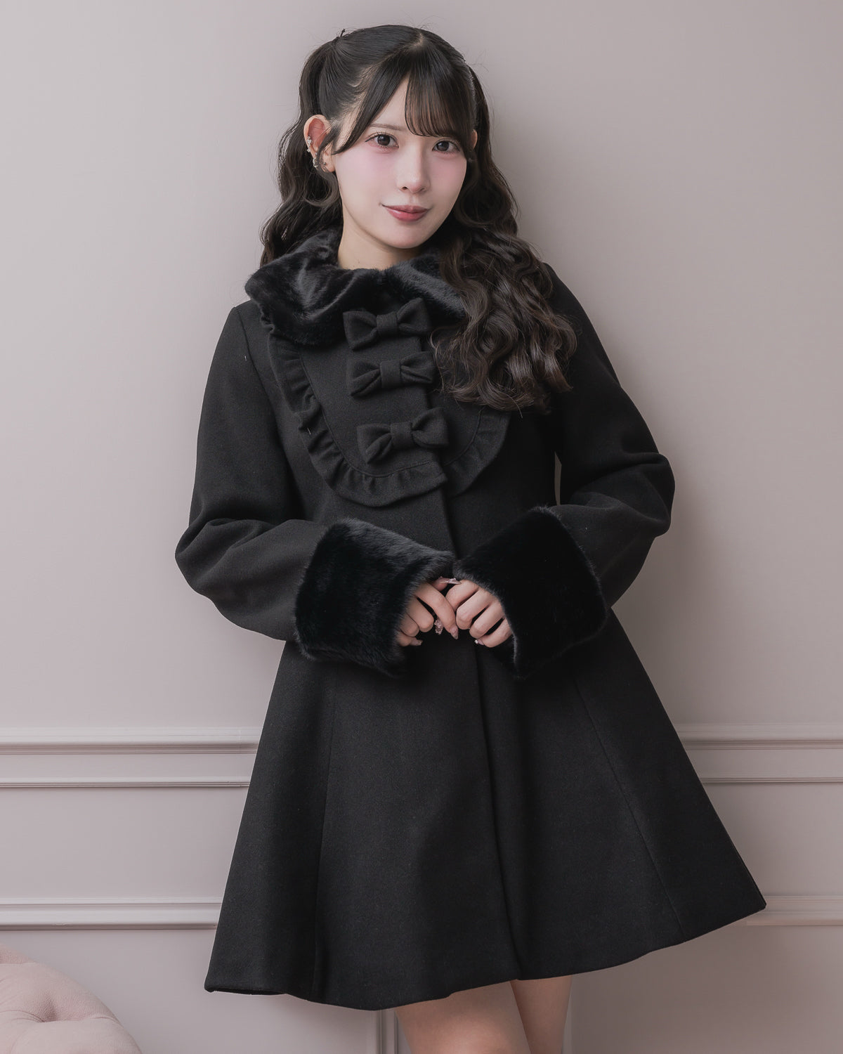 モデル身長:152cm/着用カラー:ブラック