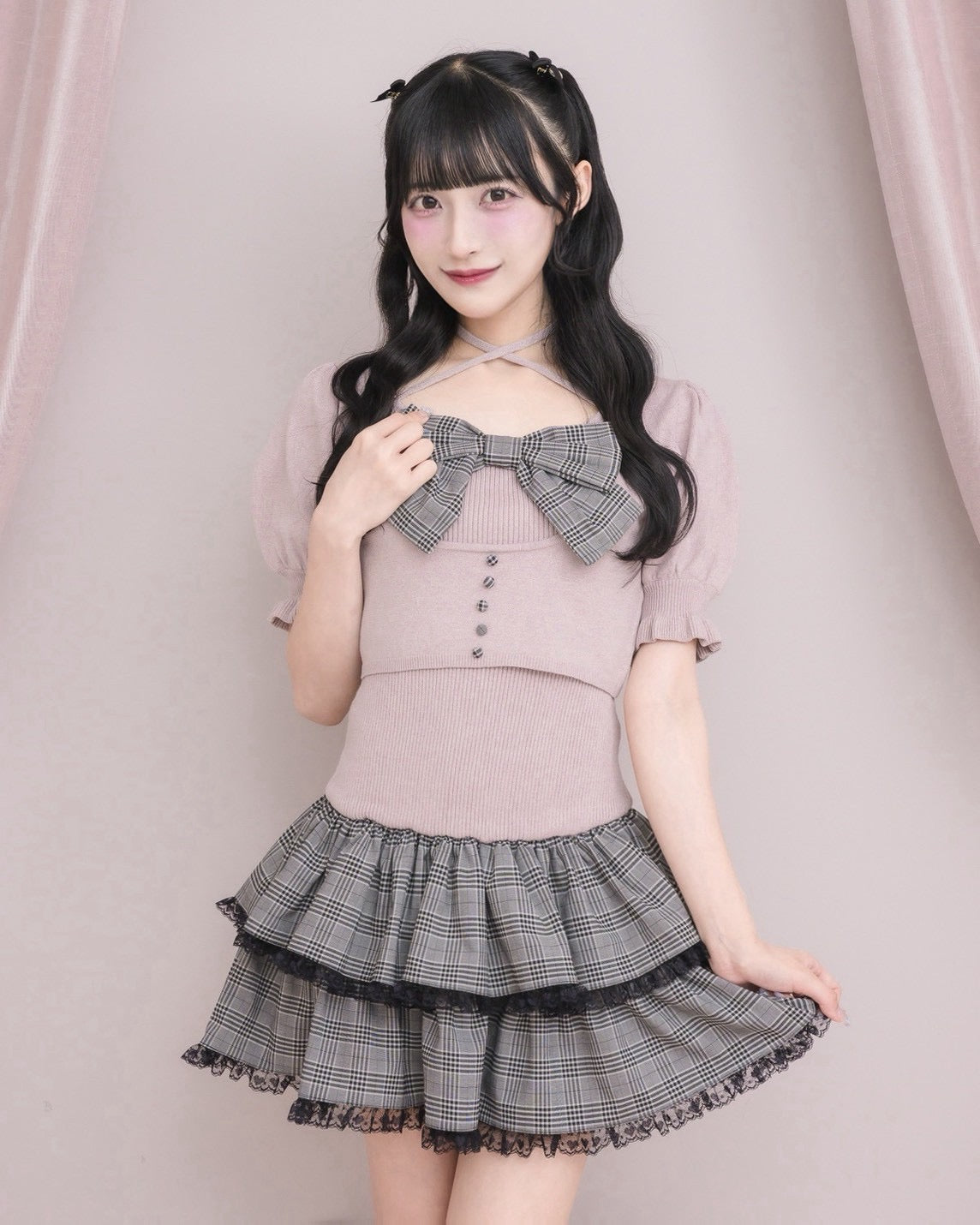 モデル身長：157cm/着用カラー：ピンク
