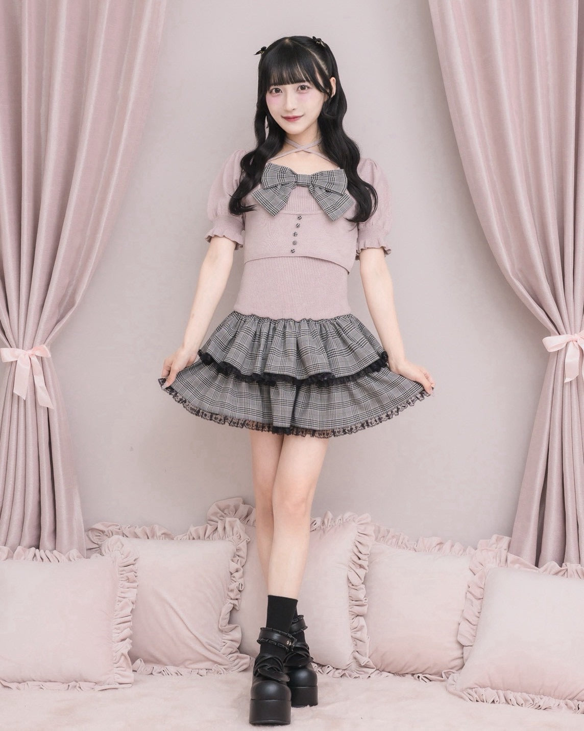 モデル身長：157cm/着用カラー：ピンク