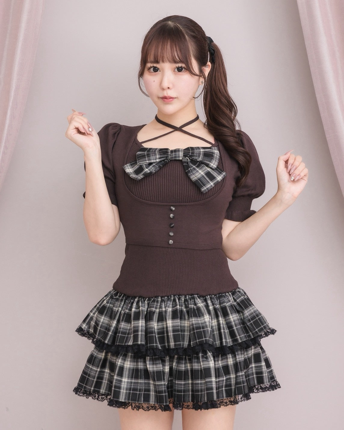 モデル身長：157cm/着用カラー：ブラウン