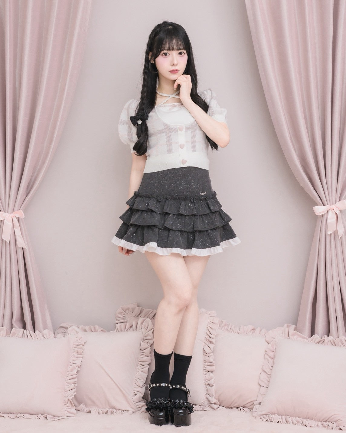 モデル身長：155cm/着用カラー：ホワイト