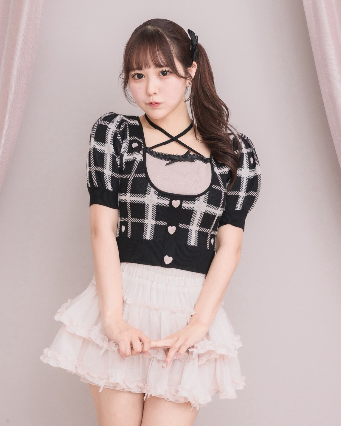 モデル身長：157cm/着用カラー：ブラック