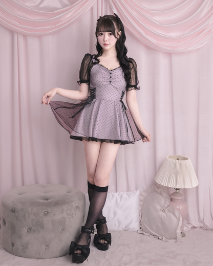 モデル身長：157cm/着用カラー：ピンク×ブラック
