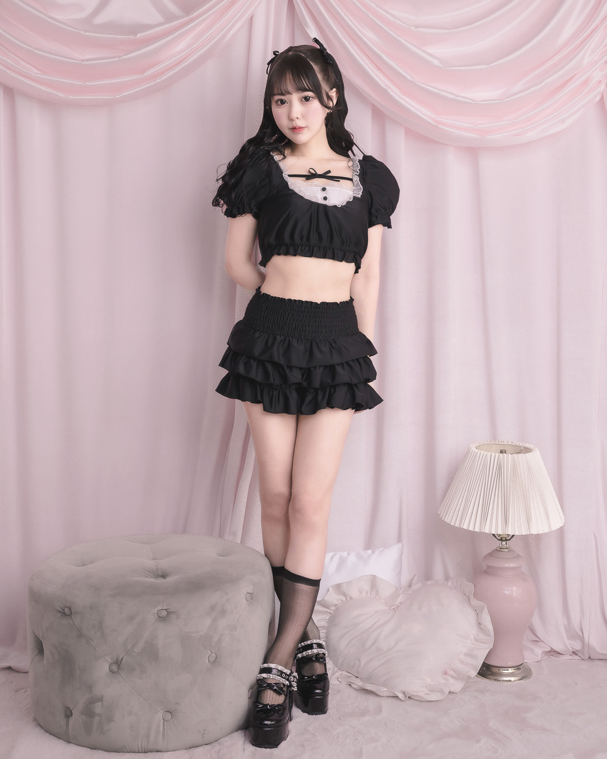 モデル身長:157cm/着用カラー:ブラック