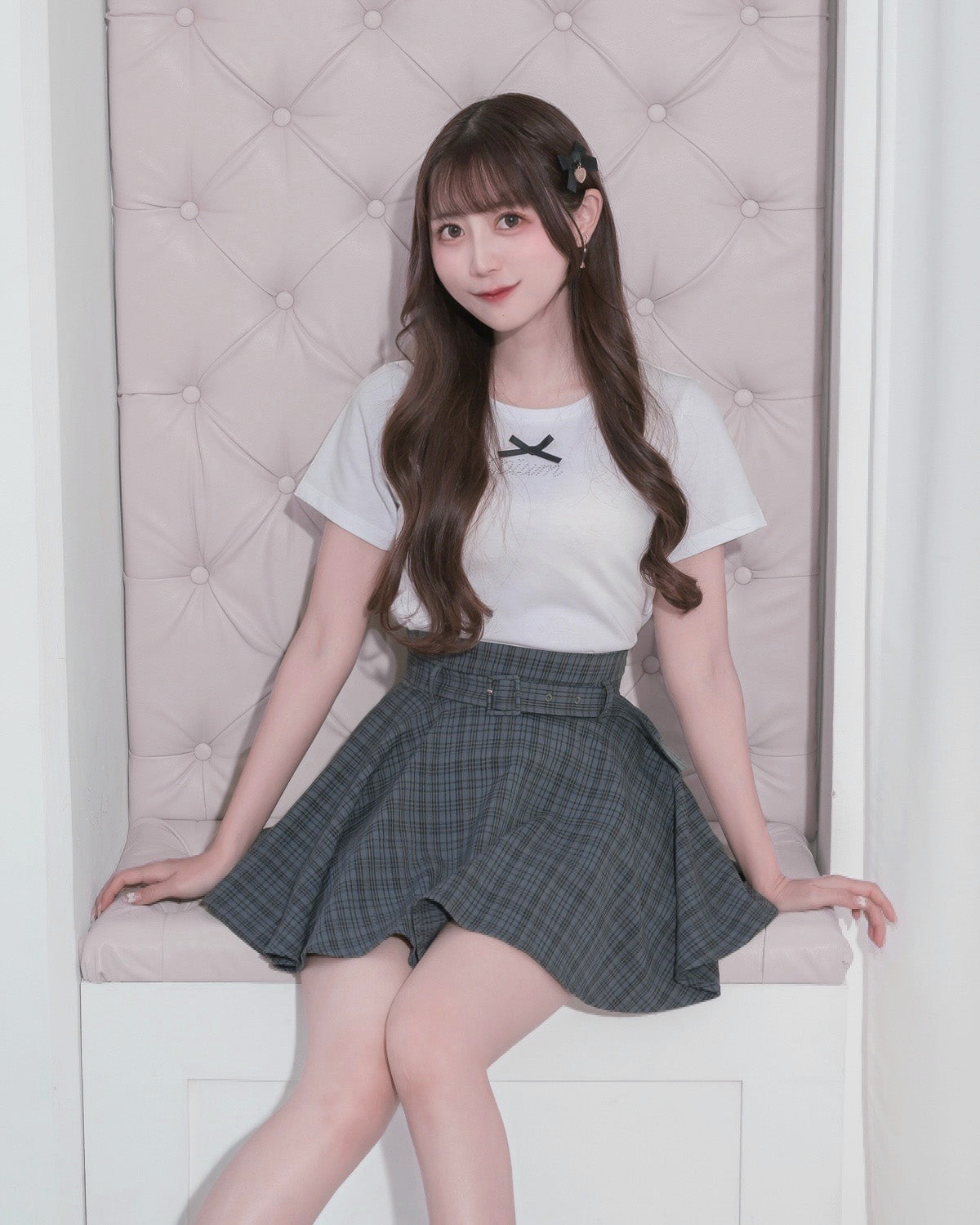 モデル身長:159cm/着用カラー:ホワイト