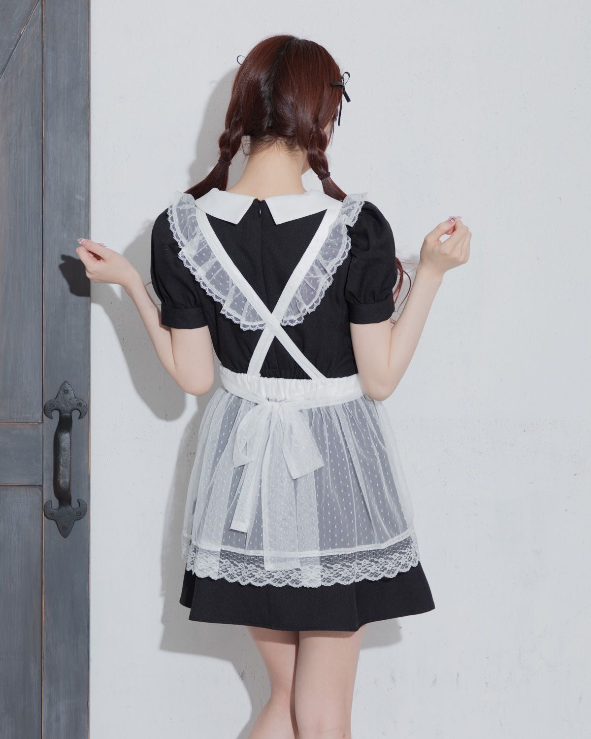 チュールエプロン付きドーリーミニワンピ