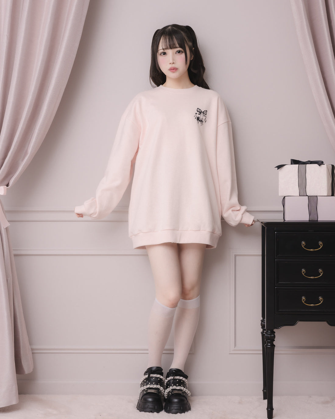 モデル身長：158cm/着用カラー:ピンク