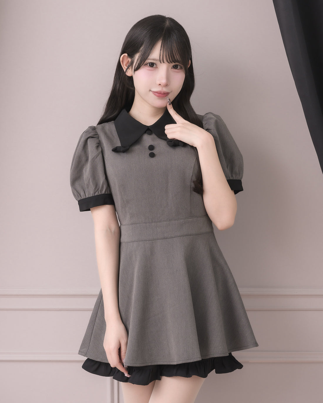 モデル身長：152cm/着用カラー:チャコール