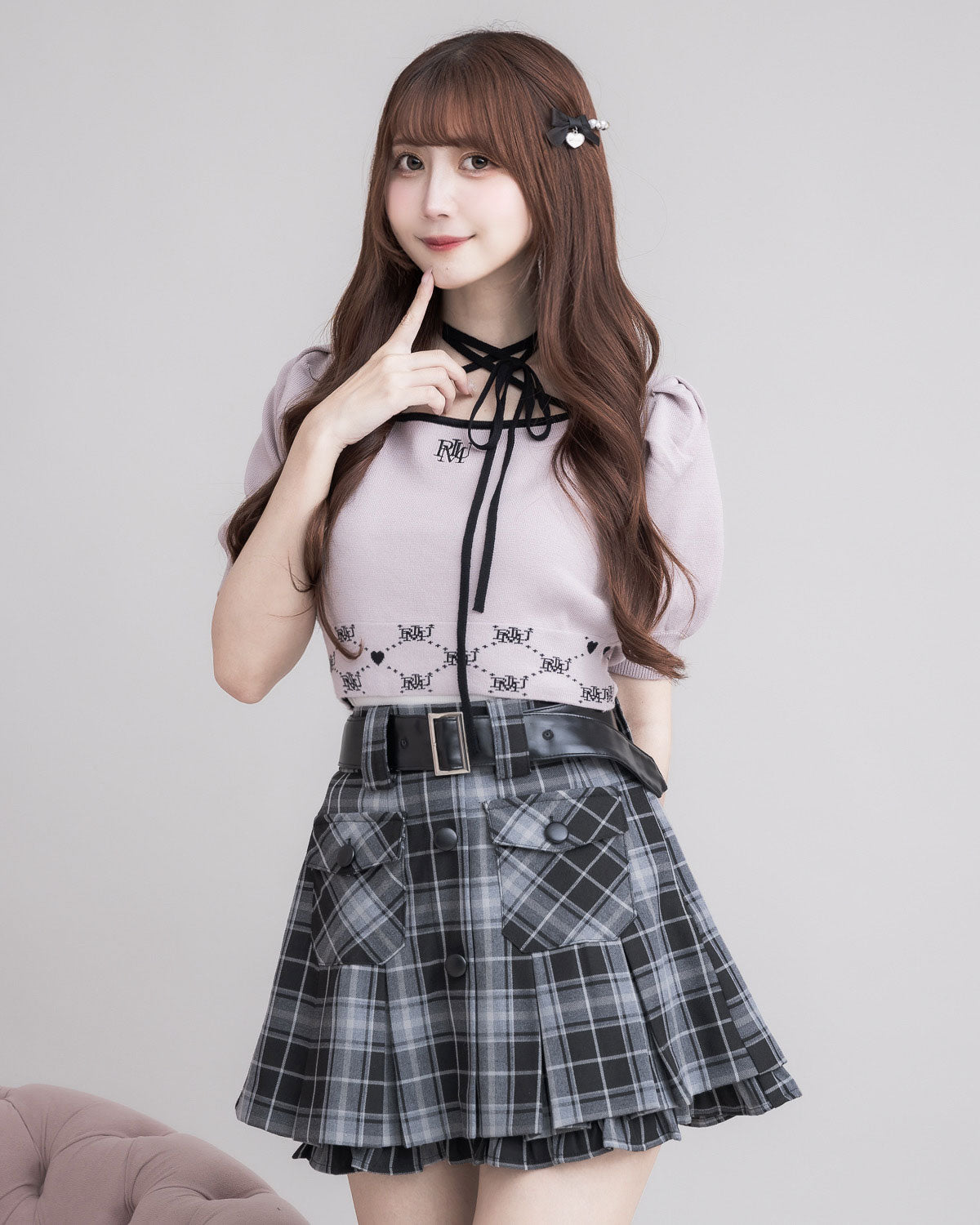 モデル身長：159cm/着用カラー:ピンク