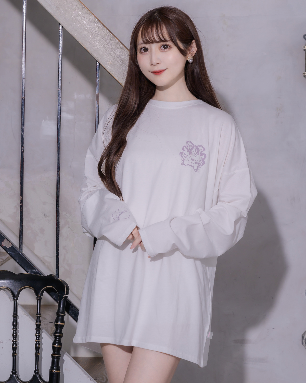 モデル身長:159cm/着用カラー:ホワイト