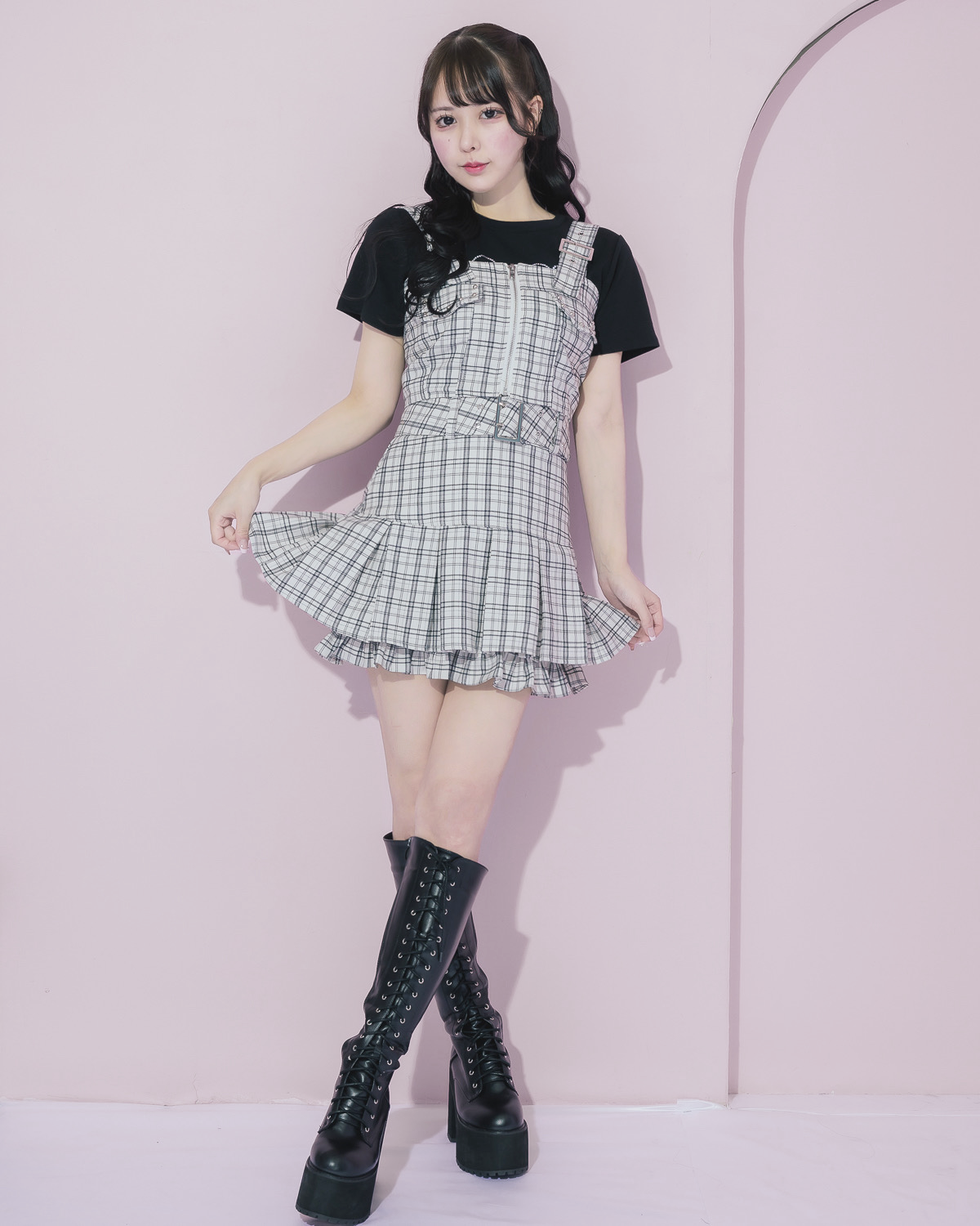 モデル身長:157cm/着用カラー : ホワイトチェック