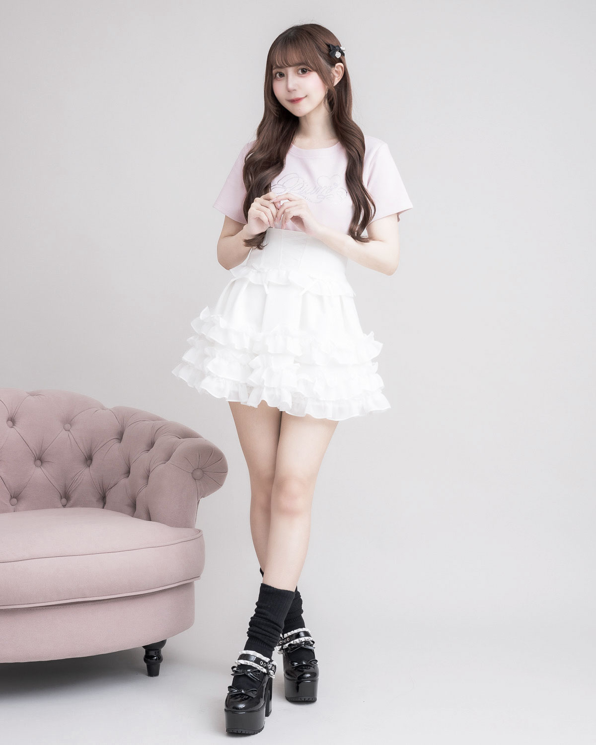 モデル身長:159cm/着用カラー : ピンク