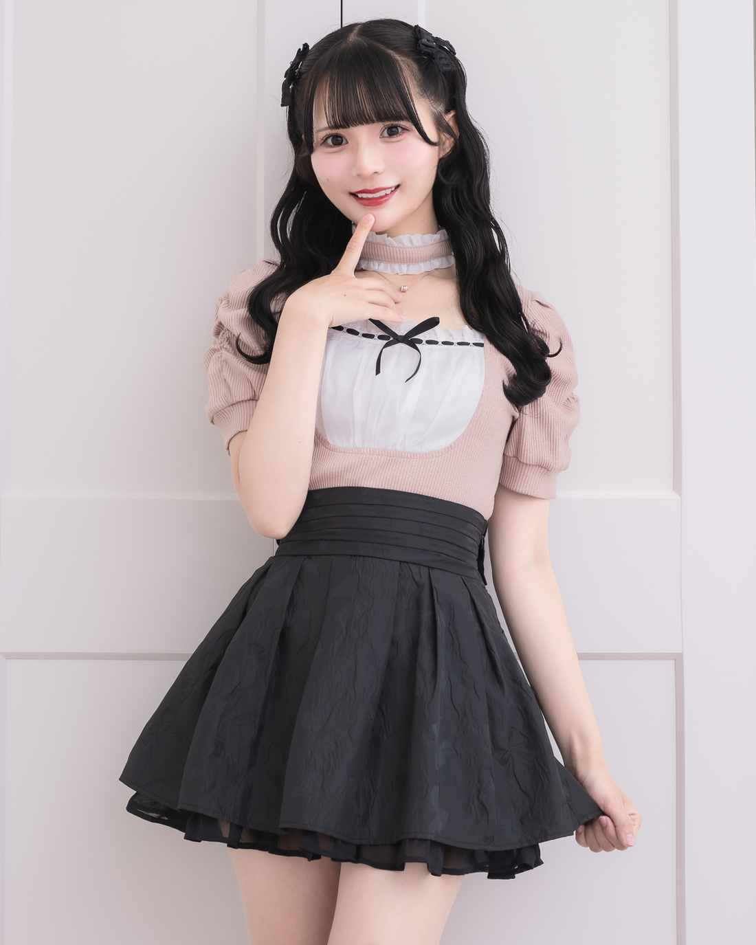 ラウンドフリルチョーカー半袖カットソー – pium