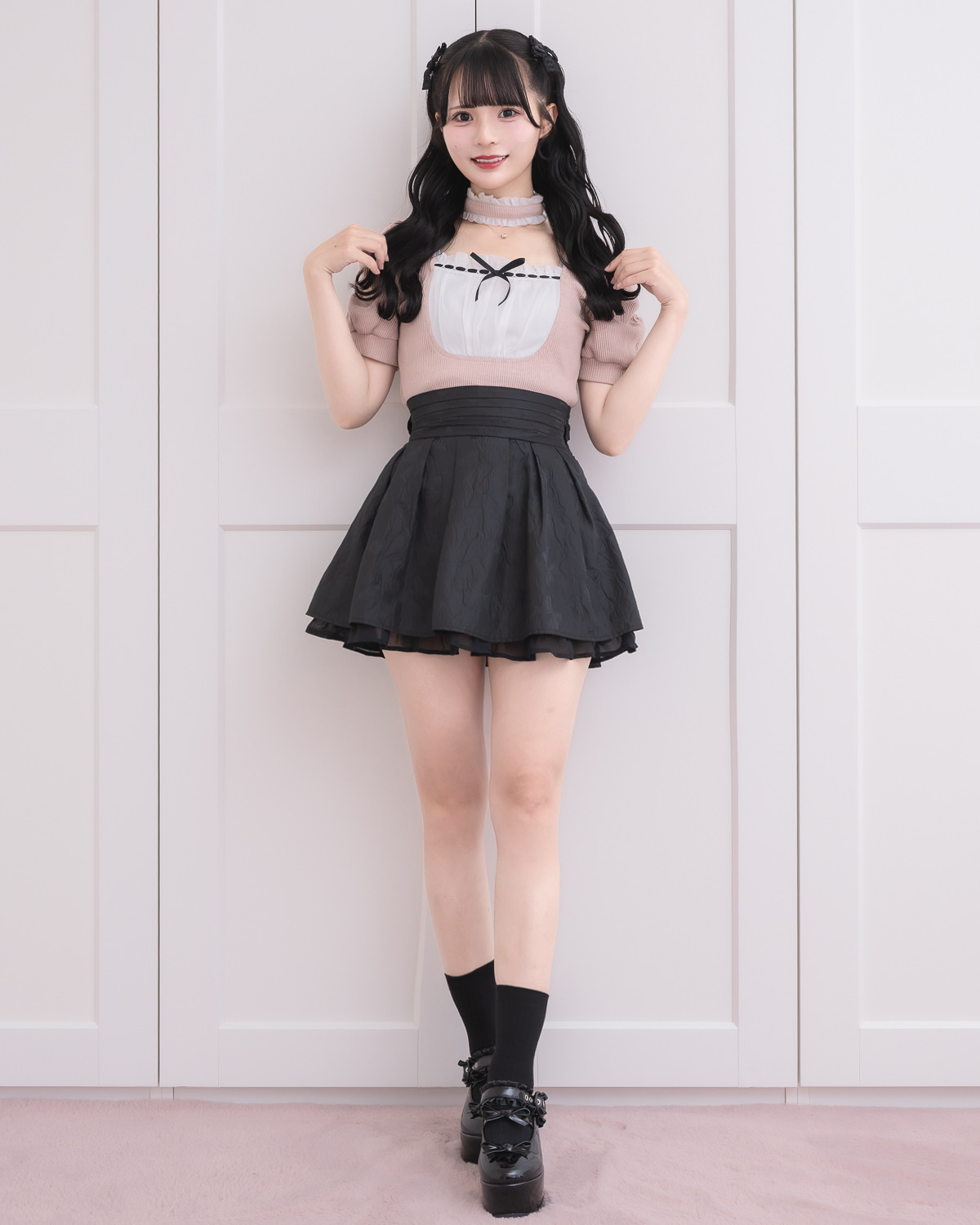 モデル身長:162cm/着用カラー:ピンク