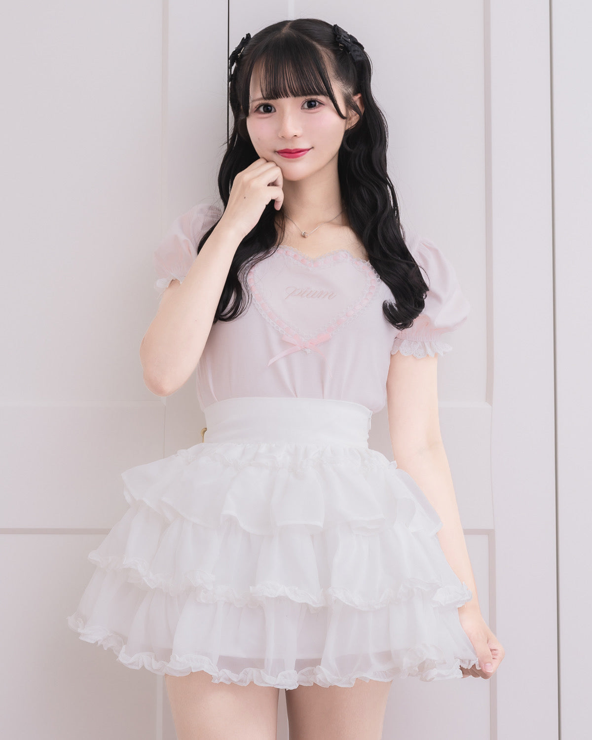 モデル身長:162cm/着用カラー:ホワイト