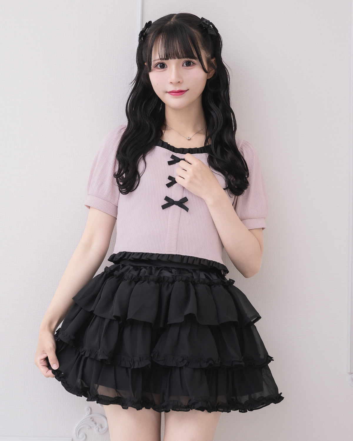 モデル身長：162cm/着用カラー:ブラック