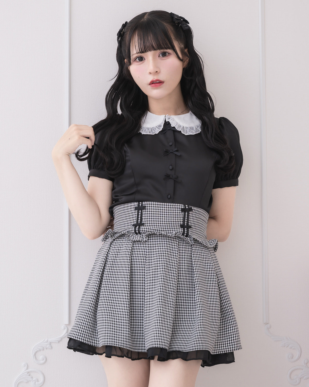 モデル身長:162cm/着用カラー:ブラック