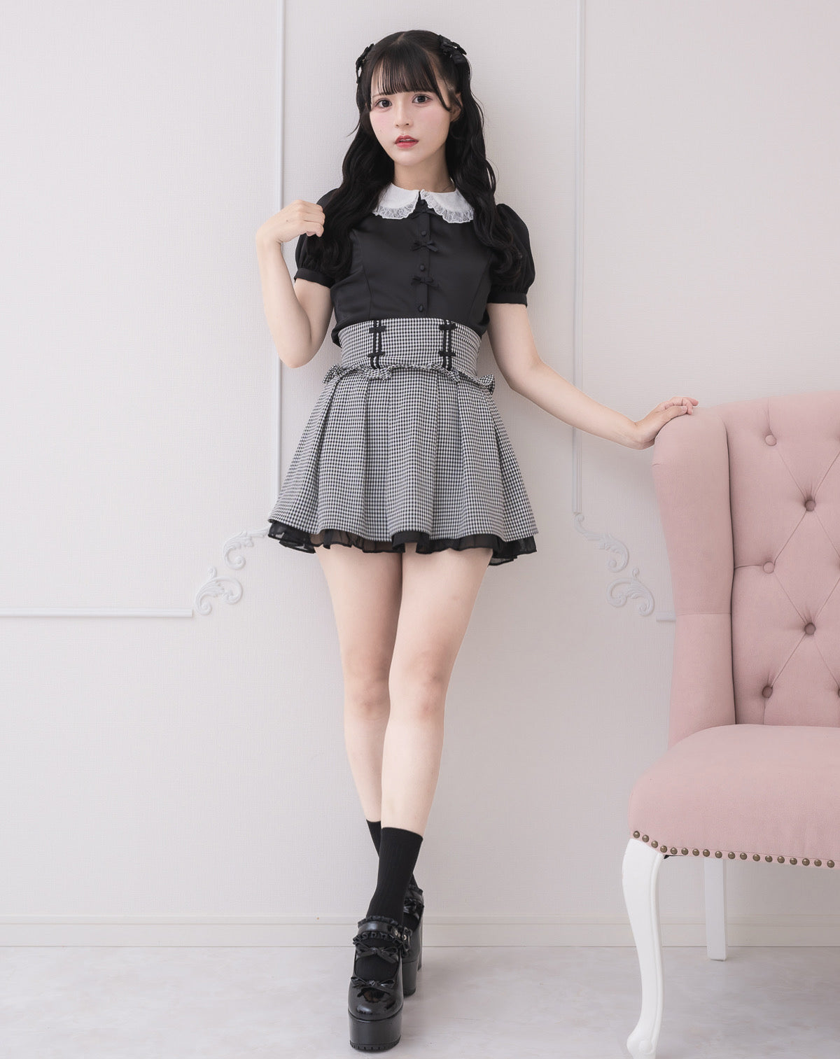 モデル身長：162cm/着用カラー:ブラック