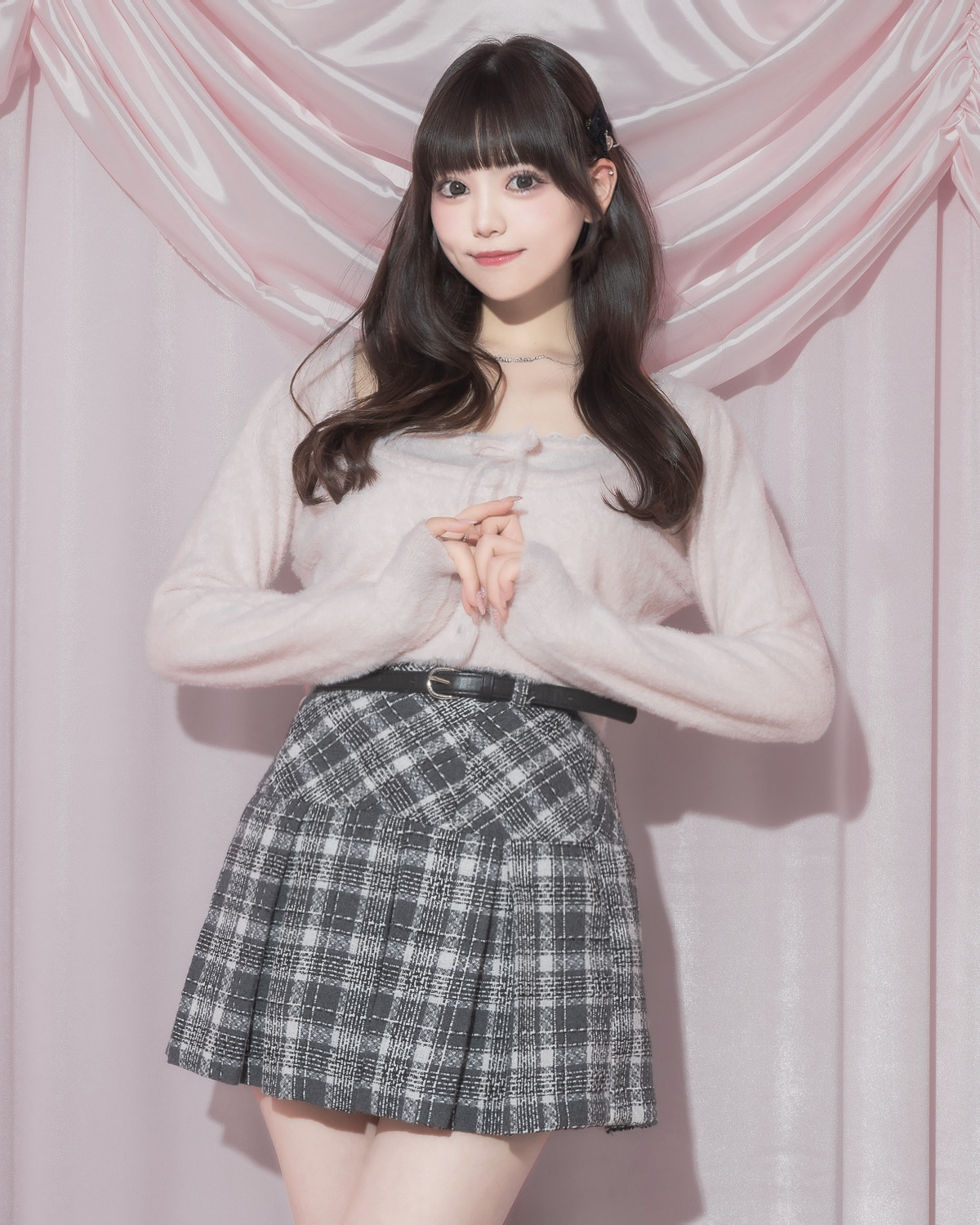 モデル身長:163cm/着用カラー:ピンク