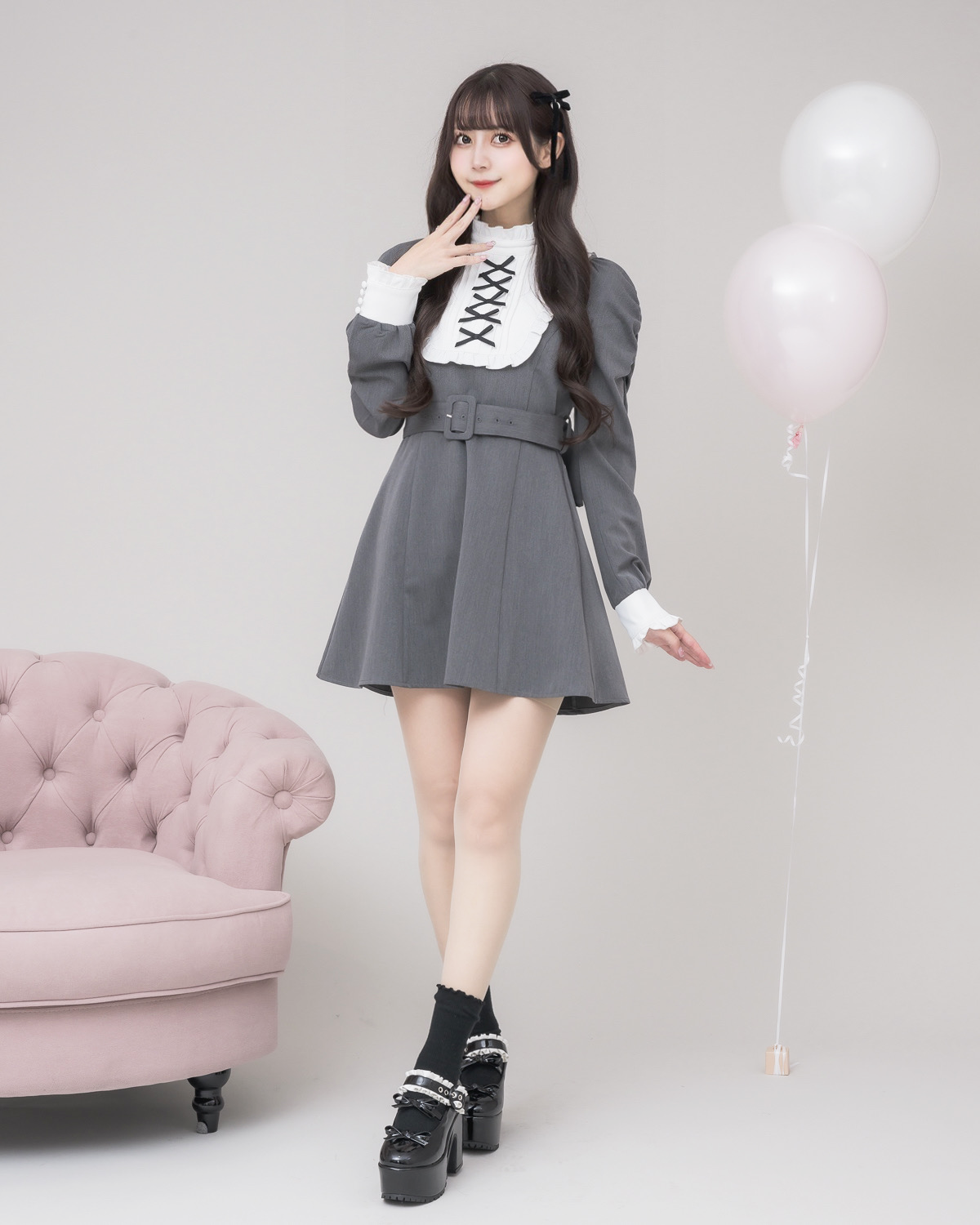 モデル身長:159cm/着用カラー:チャコール