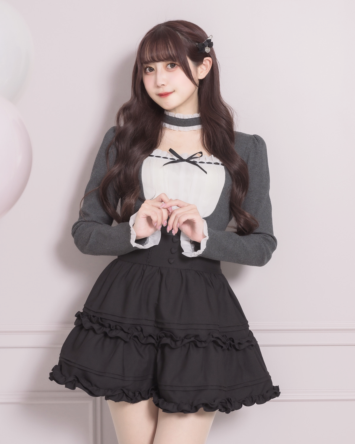 pium ぴうむ フリルチョーカーブラウス チョーカーフリル pium ぴうむ フリルチョーカーブラウス チョーカーフリル