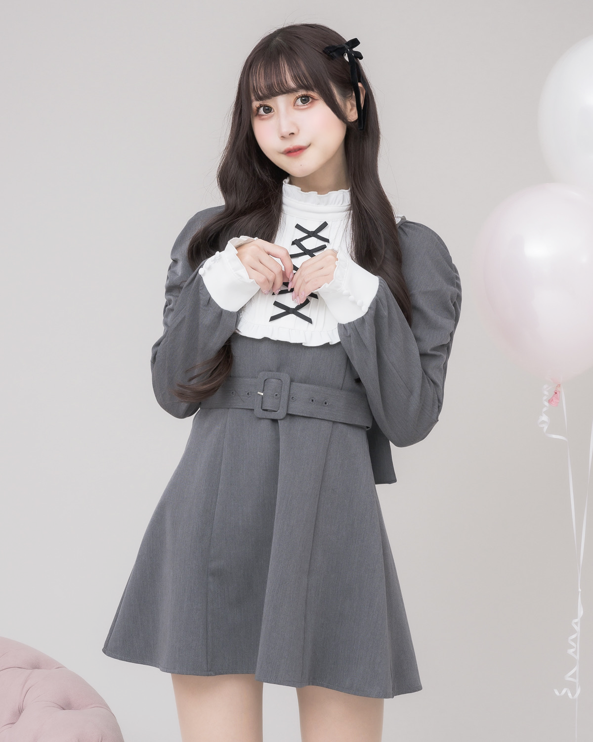 モデル身長:159cm/着用カラー:チャコール