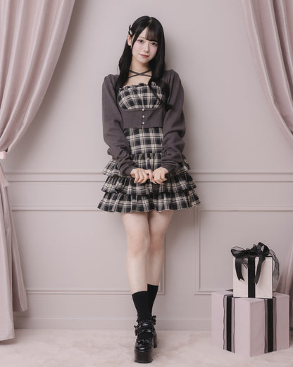 モデル身長：155cm/着用カラー:チャコール×ブラック