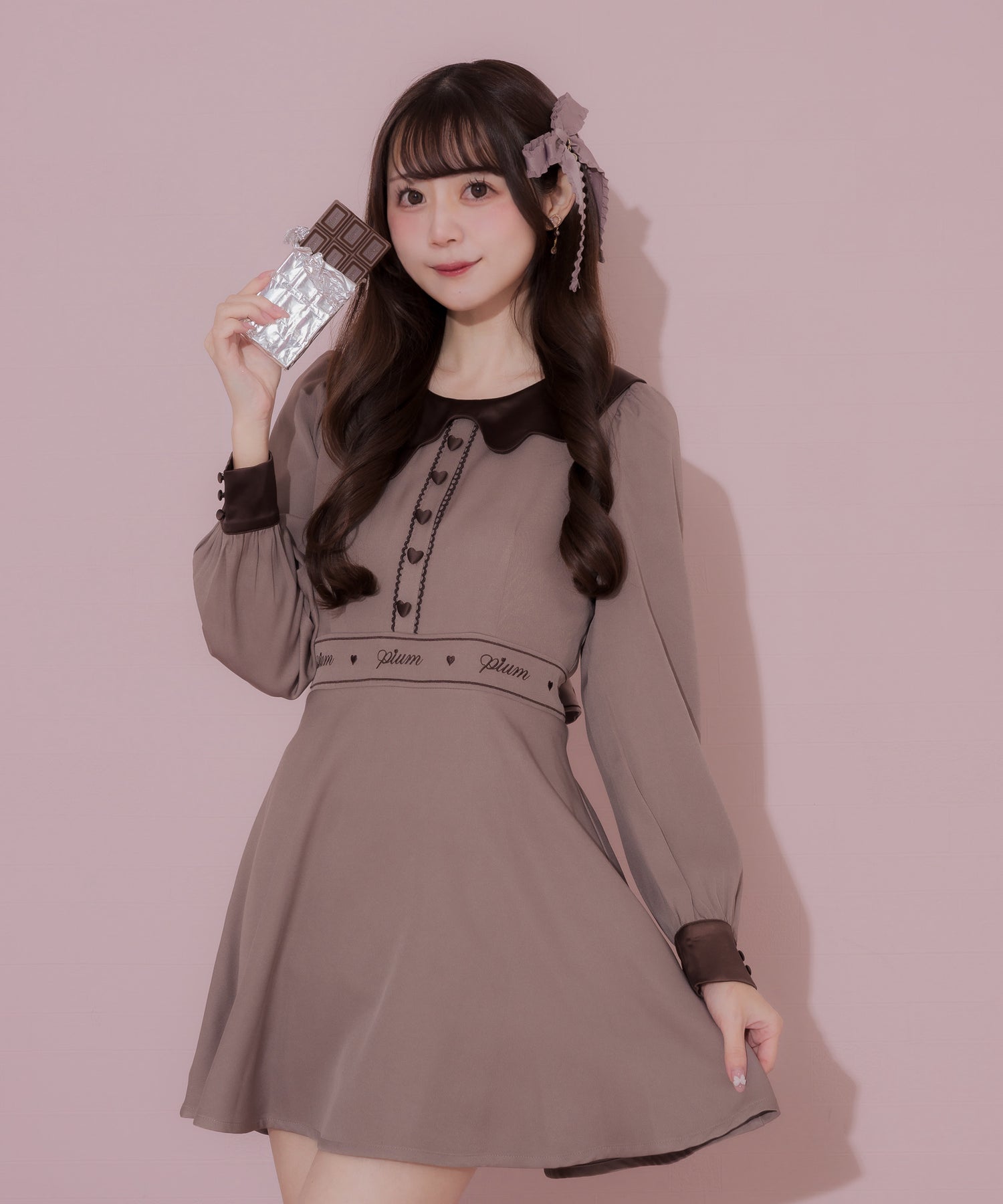 モデル身長:158cm/着用カラー:モカ