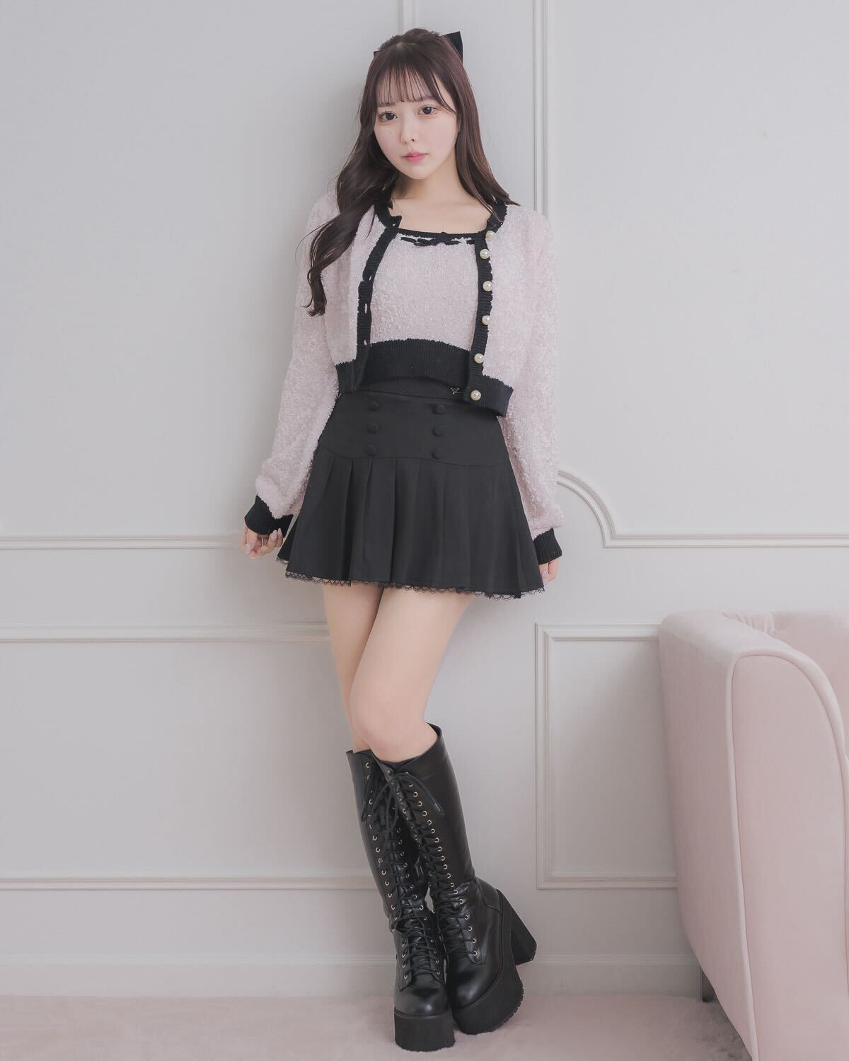 モデル身長：157cm/着用カラー：ブラック