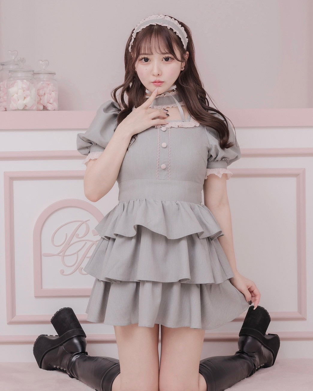 モデル身長：157cm/着用カラー：グレー