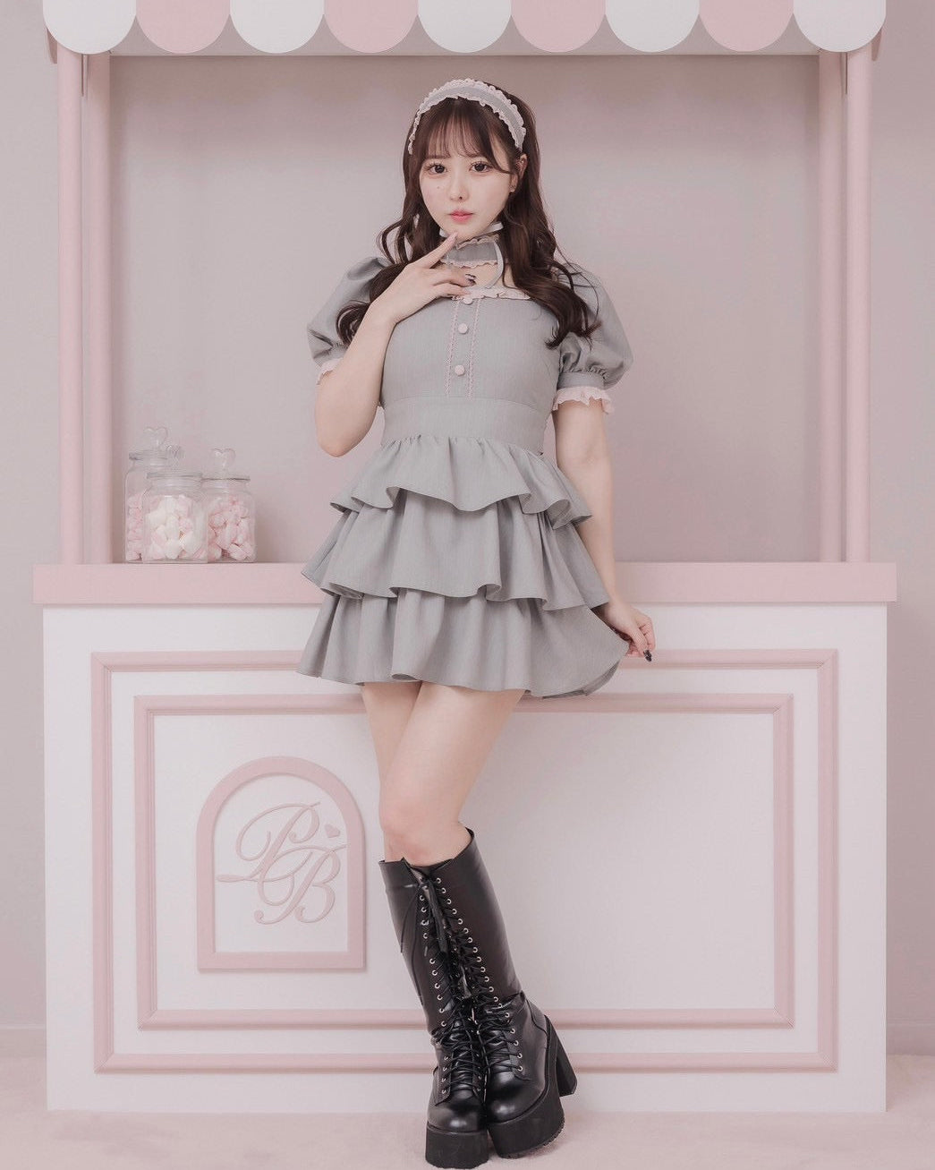 モデル身長：157cm/着用カラー：グレー