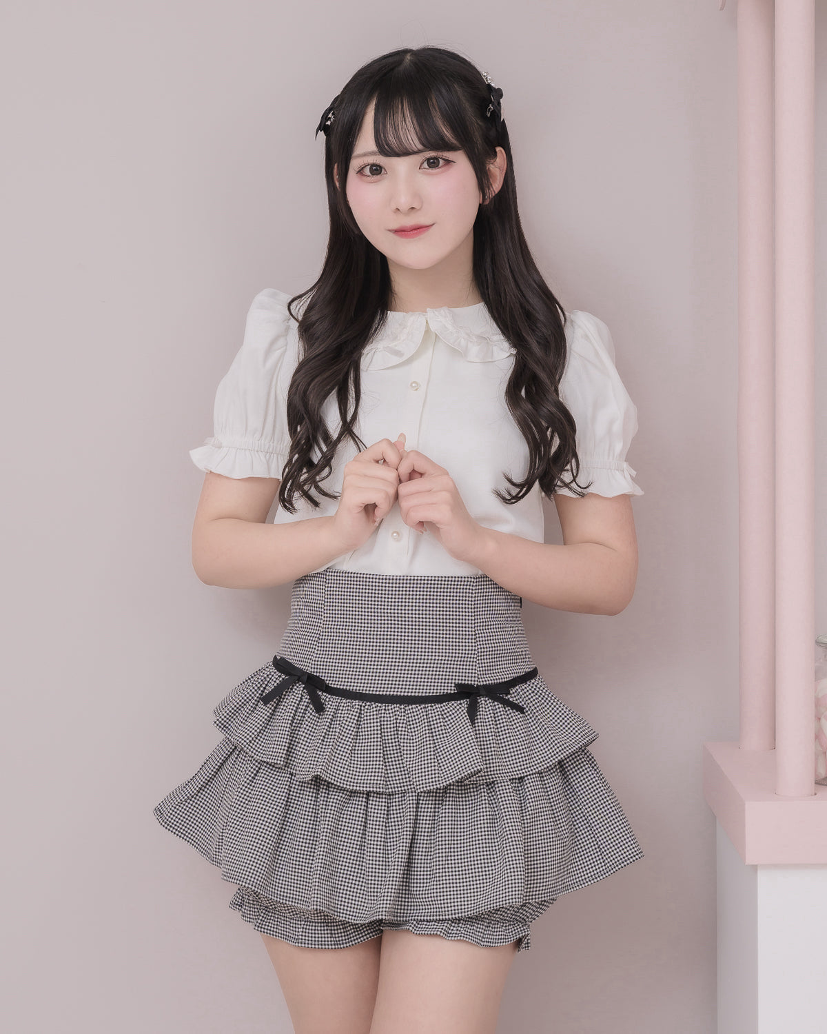 フリルカラーはしごリボンブラウス – pium