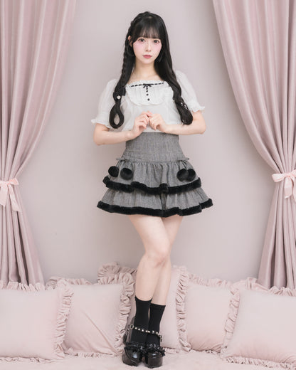 モデル身長：155cm/着用カラー：ブラックチェック