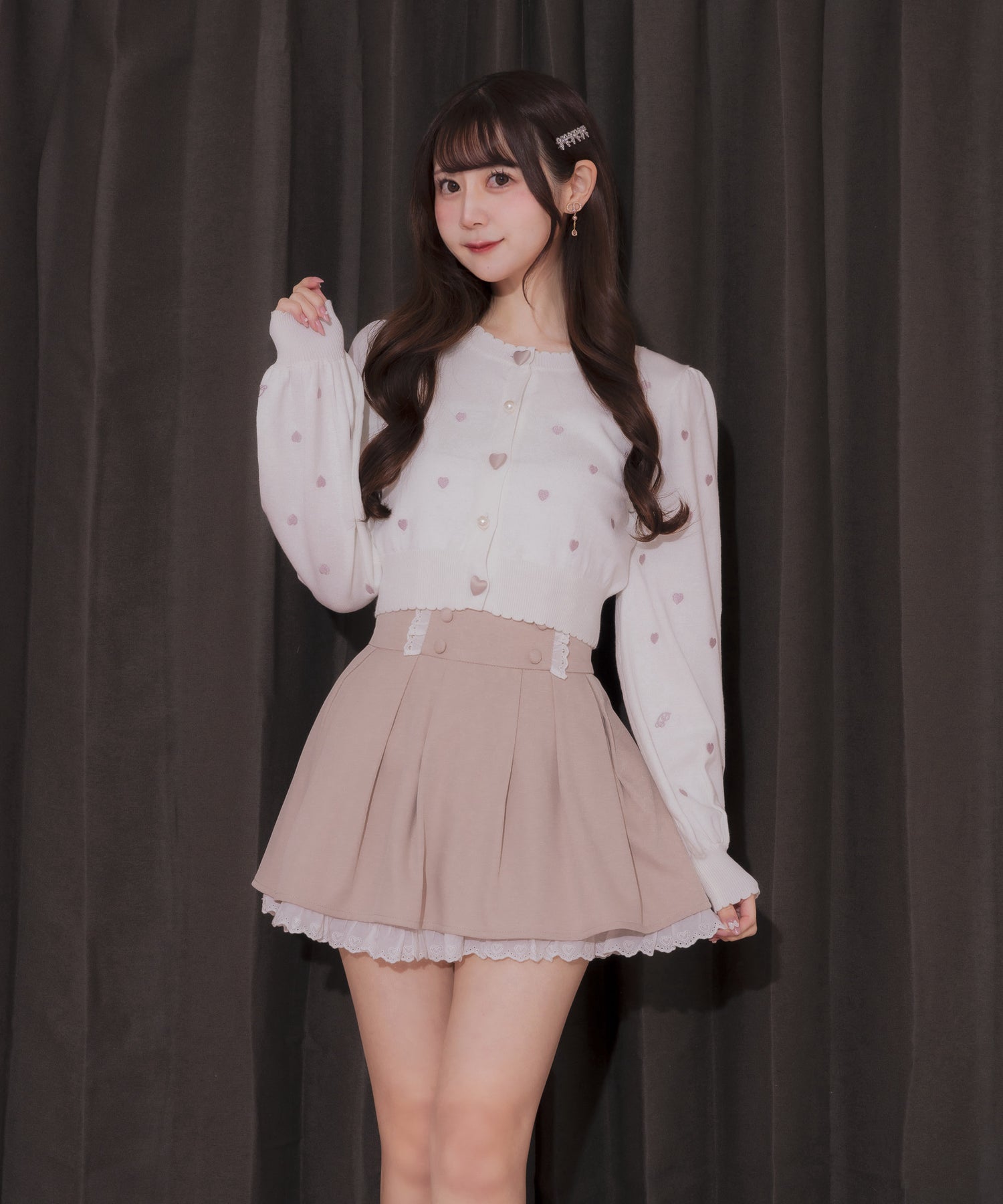 モデル身長:158cm/着用カラー:ホワイト