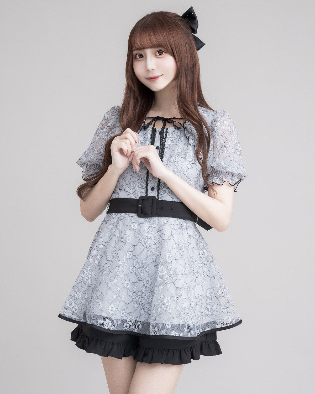 モデル身長:159cm/着用カラー:ブルーグレー