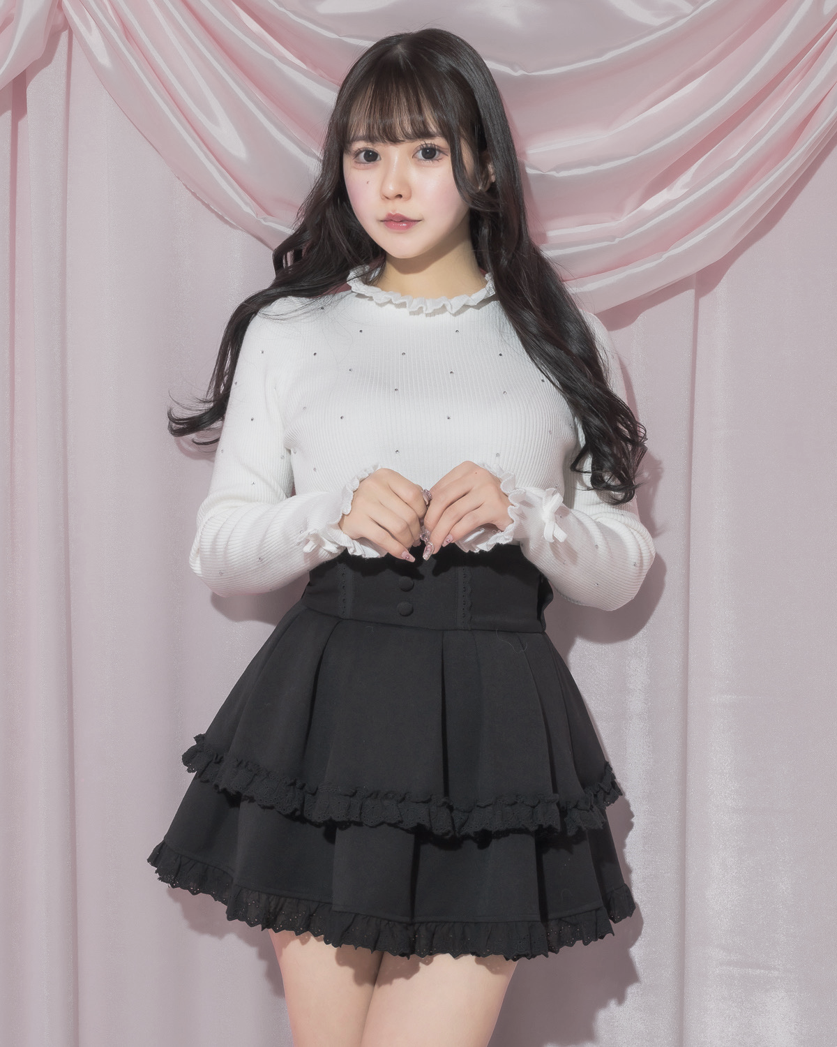 モデル身長:157cm/着用カラー:ホワイト