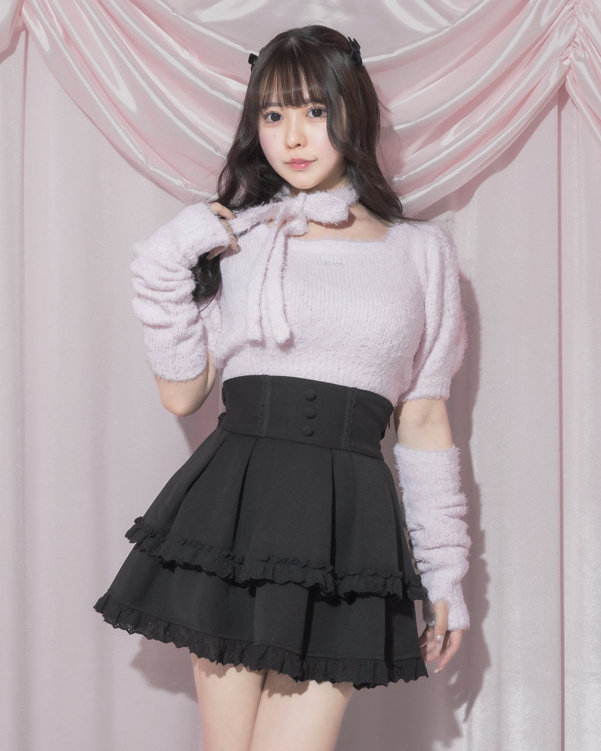 モデル身長:157cm/着用カラー:ピンク