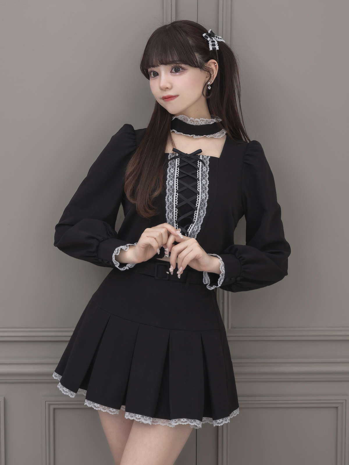 モデル身長:163cm/着用カラー:ブラック