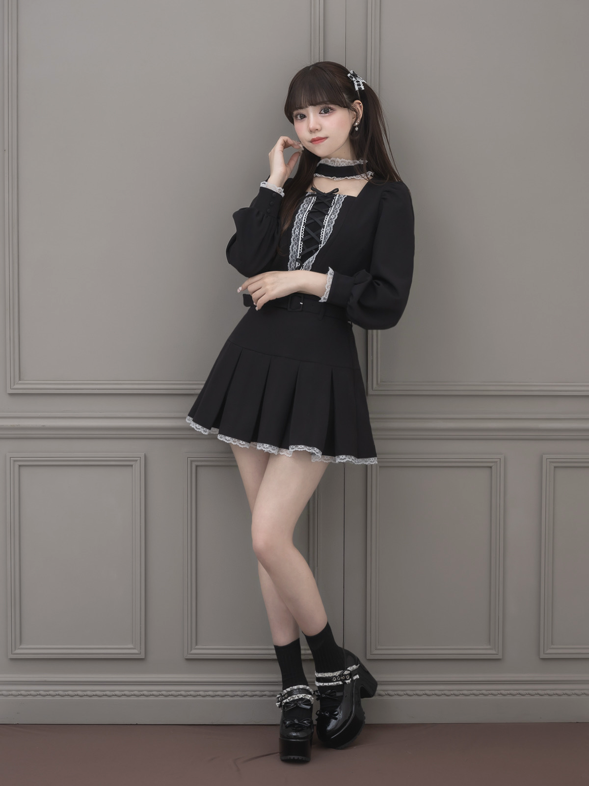 モデル身長:163cm/着用カラー:ブラック