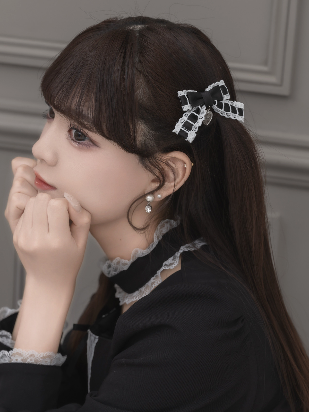 レースリボンドールクリップセット