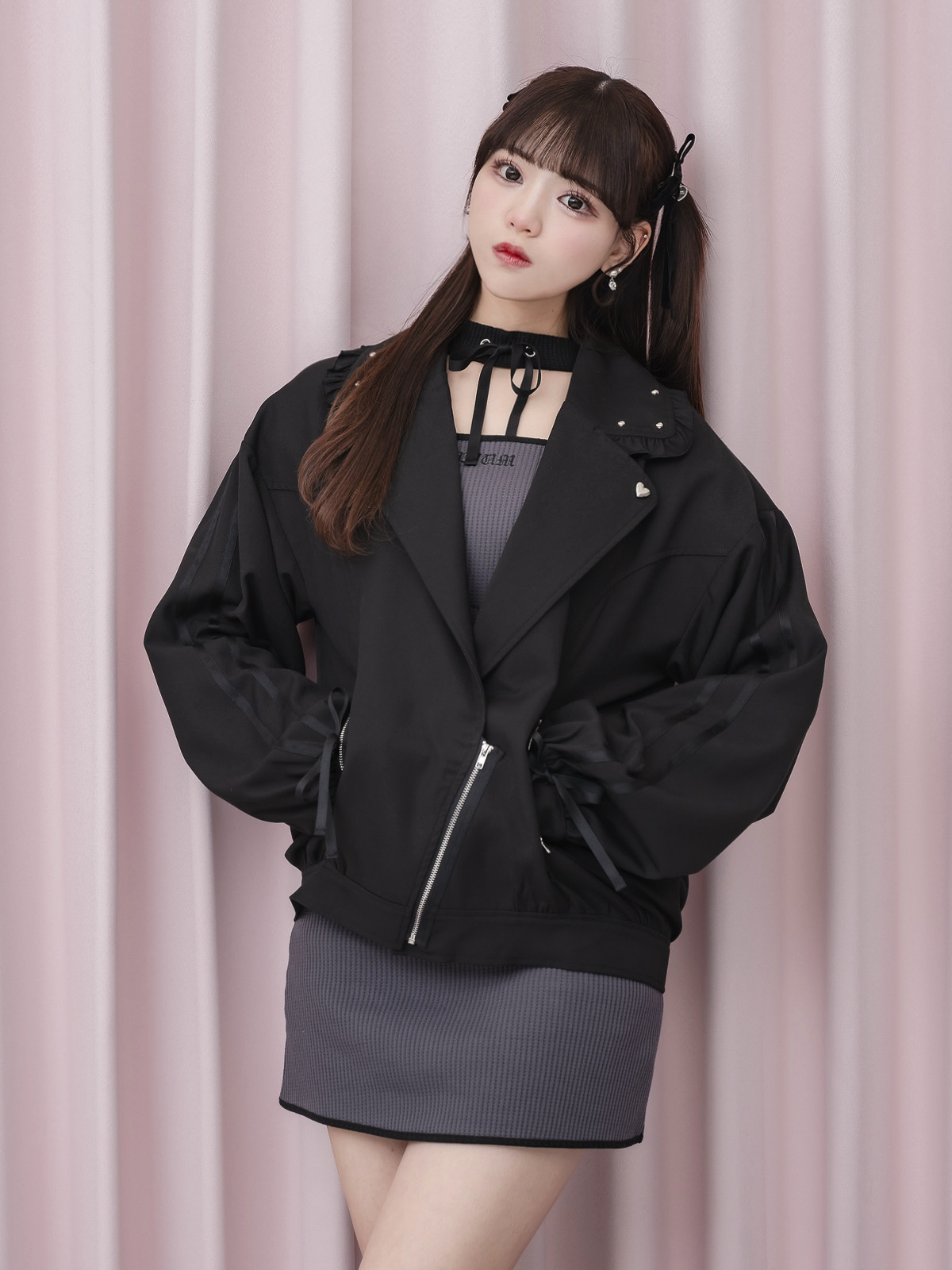 モデル身長:163cm/着用カラー:ブラック