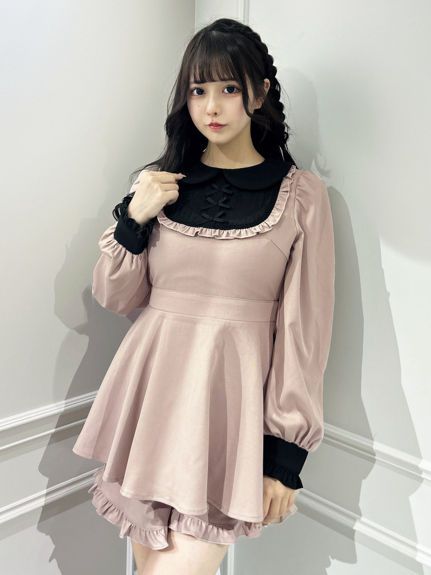 モデル身長:157cm/着用カラー:ピンク