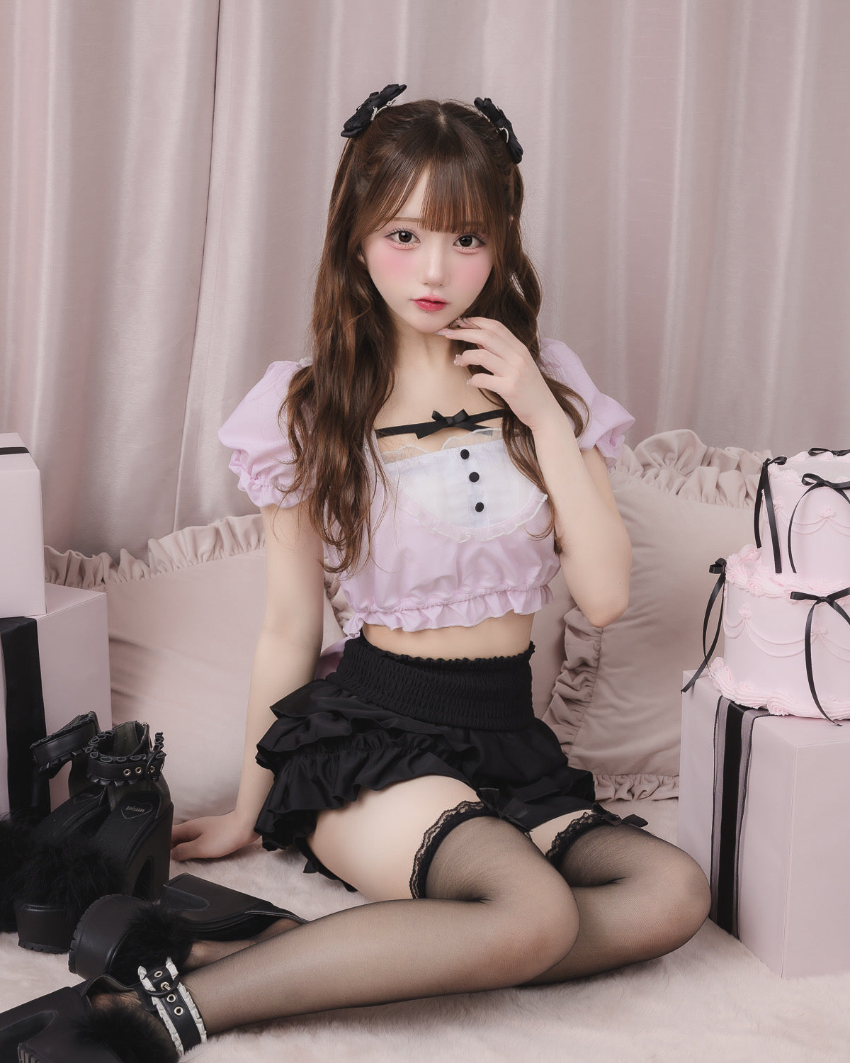 モデル身長：160cm/着用カラー：ピンク